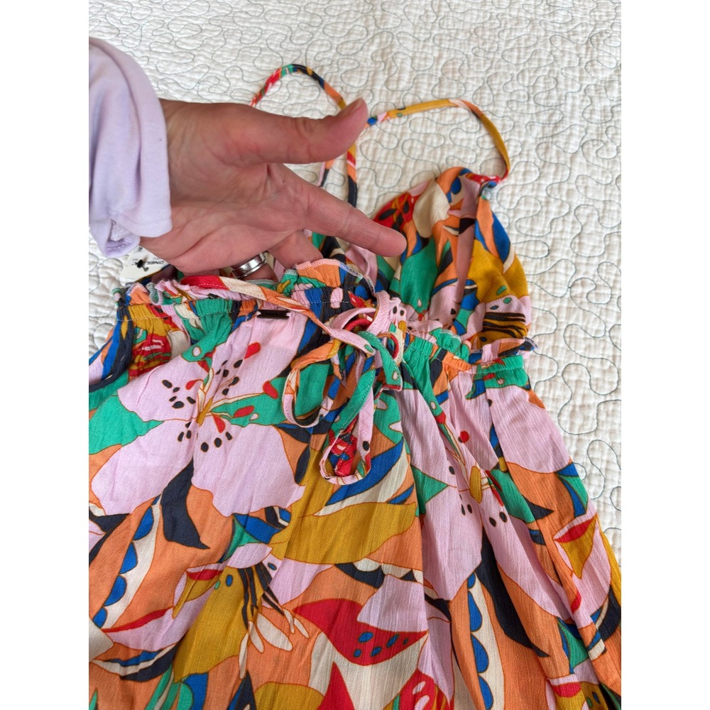 O'Neill Simone Womens Floral Halter Mini Dress Multicolor Tropical Size Medium - Picture 6 of 8